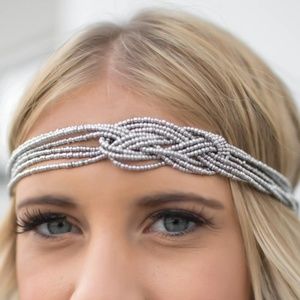 Hippie Headband - The Love Boat Silver Seed Bead